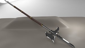 halberd weapon rpg 3D model