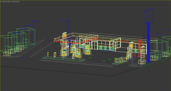 Posto de gasolina Shell Modelo 3D - TurboSquid 1783346