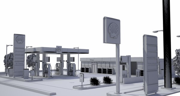 Posto de gasolina Shell Modelo 3D - TurboSquid 1783346