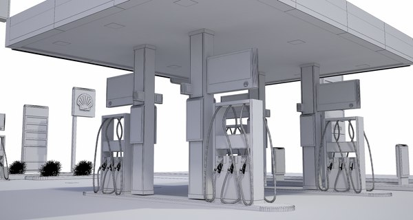 Posto de gasolina Shell Modelo 3D - TurboSquid 1783346