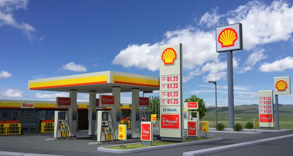 Posto de gasolina Shell Modelo 3D - TurboSquid 1783346