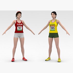 2 Female Track Athlete Collection