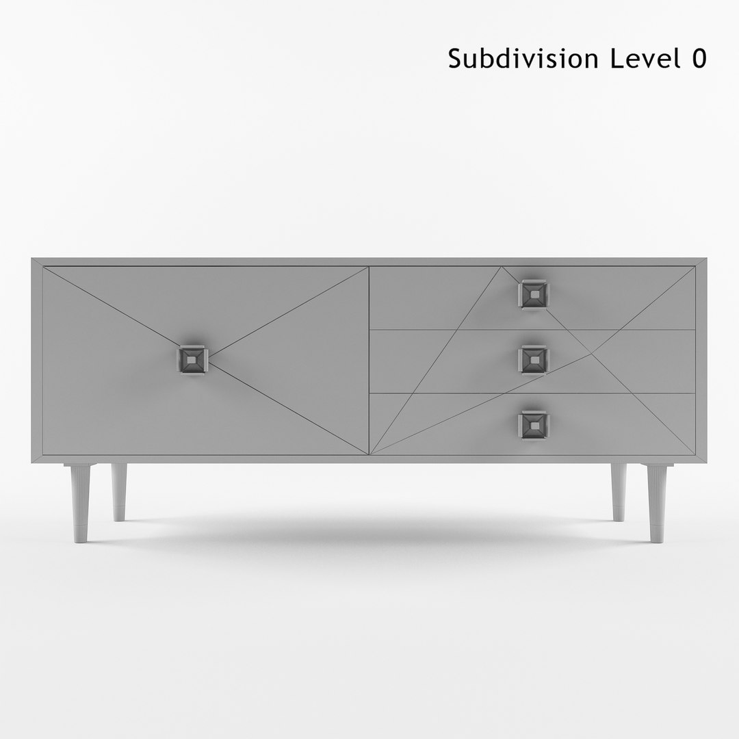 Cape Town Petite Credenza 3D Model TurboSquid 1396600