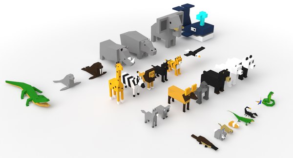 3D model animals blocky - TurboSquid 1408046