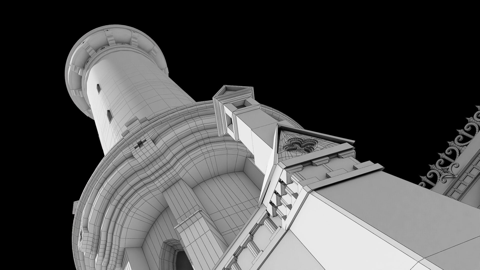 Old Lighthouse Rocks House 3D - TurboSquid 1574933