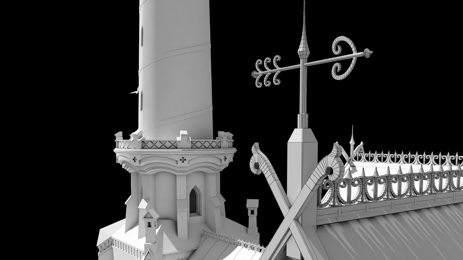 Old Lighthouse Rocks House 3D - TurboSquid 1574933