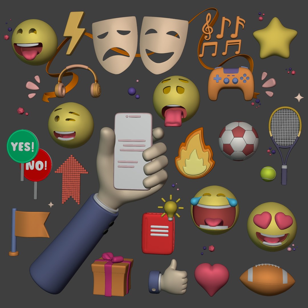 3D Model Cartoon Icons Pack - TurboSquid 1849836