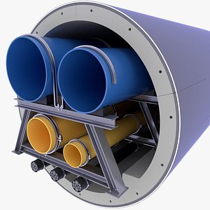 concrete tunnel pipe technical 3D