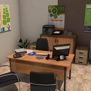 3d model office room pack 3