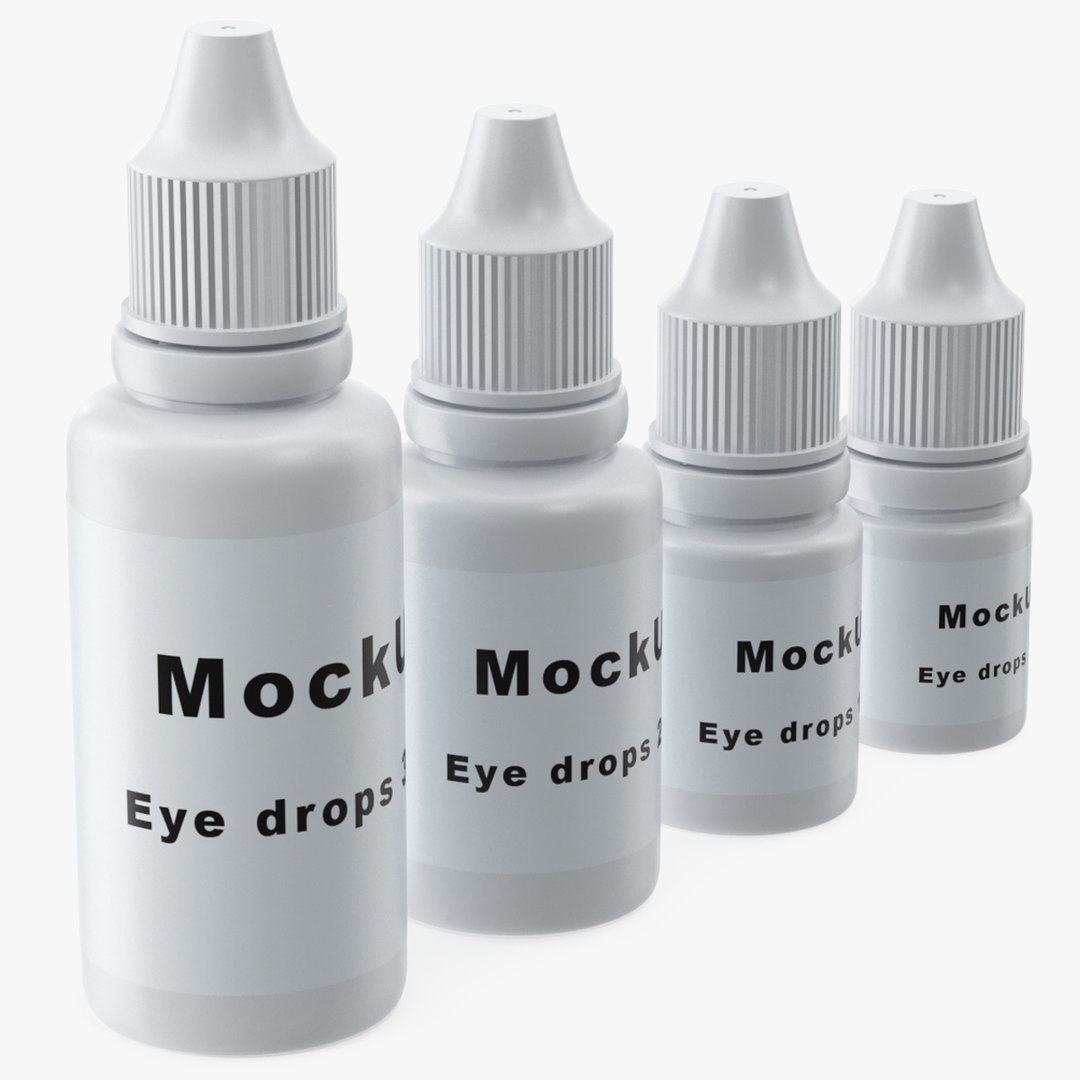 Medical Eye Dropper Bottles Mockup Set 3D model preview