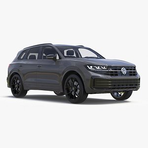Volkswagen Touareg 2024 Grey Lights On 3D