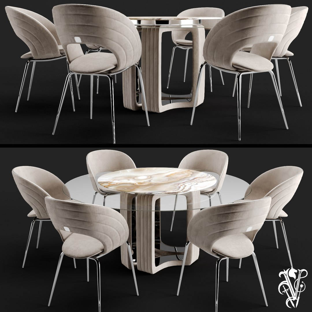 Visionnaire Table Chair 3D - TurboSquid 1600808