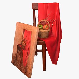 Art Composition Painting Chair Fabric