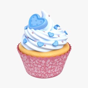 Cupcake Heart Blue