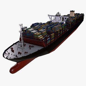3D model Container Ship  with LOD
