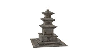 3D Korean Traditional Stone Pagoda