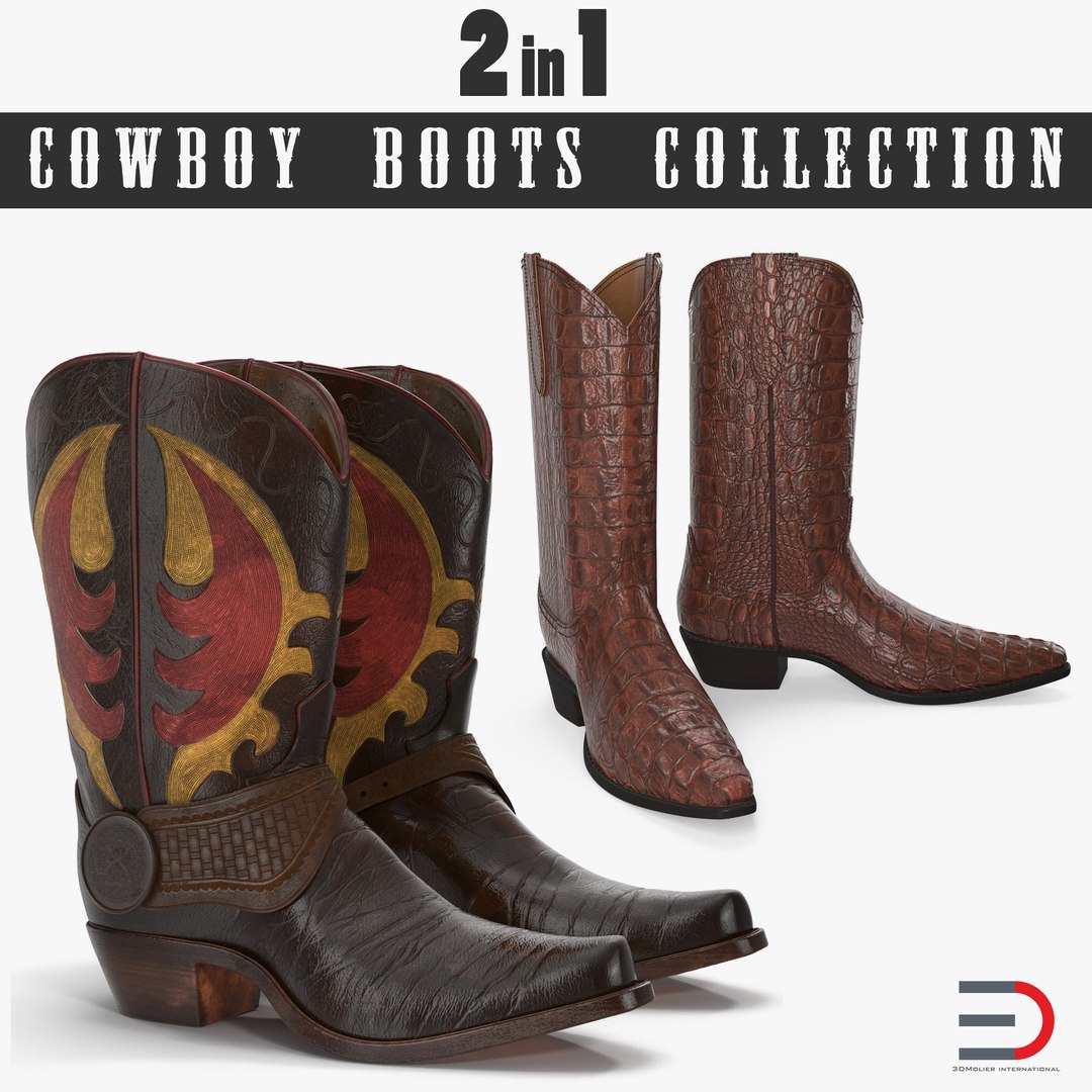 Cowboy Boots 3D Models Collection 3D model preview