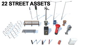 3D street assets pack sets