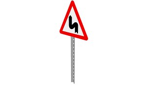continuous dangerous bends to the left 3D model