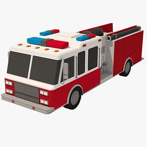 3D Cartoon Firetruck model