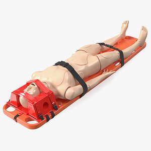 Spinal Board Stretcher with Manikin 3D model