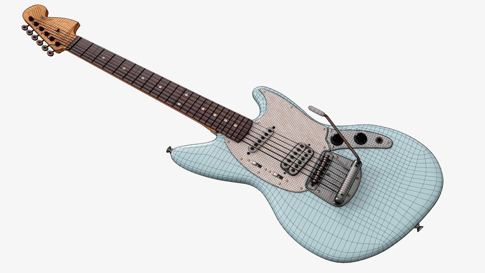 Electro Guitar Fender Jag-Stang Kurt Cobain 3D Model - TurboSquid 1796109