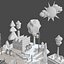 Ilha Flutuante Low Poly