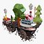 Ilha Flutuante Low Poly