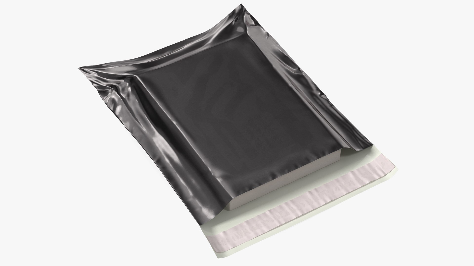 Poly Mailer Plastic Bag Black Open 3D model preview