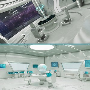 3D sci-fi control room
