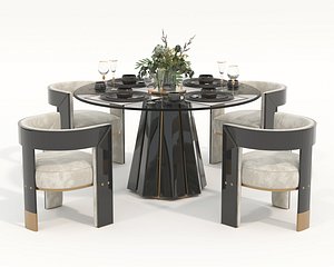 Modern Dining Table and Chairs 43 3D model