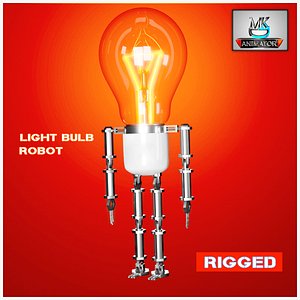 Light Bulb Robot 3ds max model