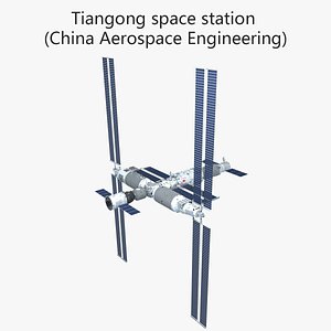 High quality China Tiangong space station  launch vehicle model 3D model
