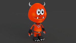 3D little demon cartoon