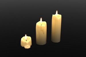 3 pack melting candles 3D
