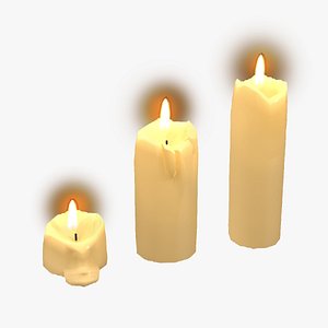 3 pack melting candles 3D