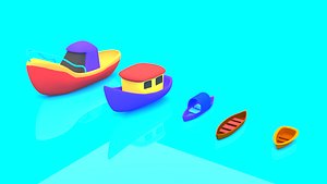 3D cartoon boat set