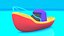 3D cartoon boat set
