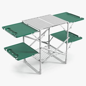 Portable Camp Cooking Table Green