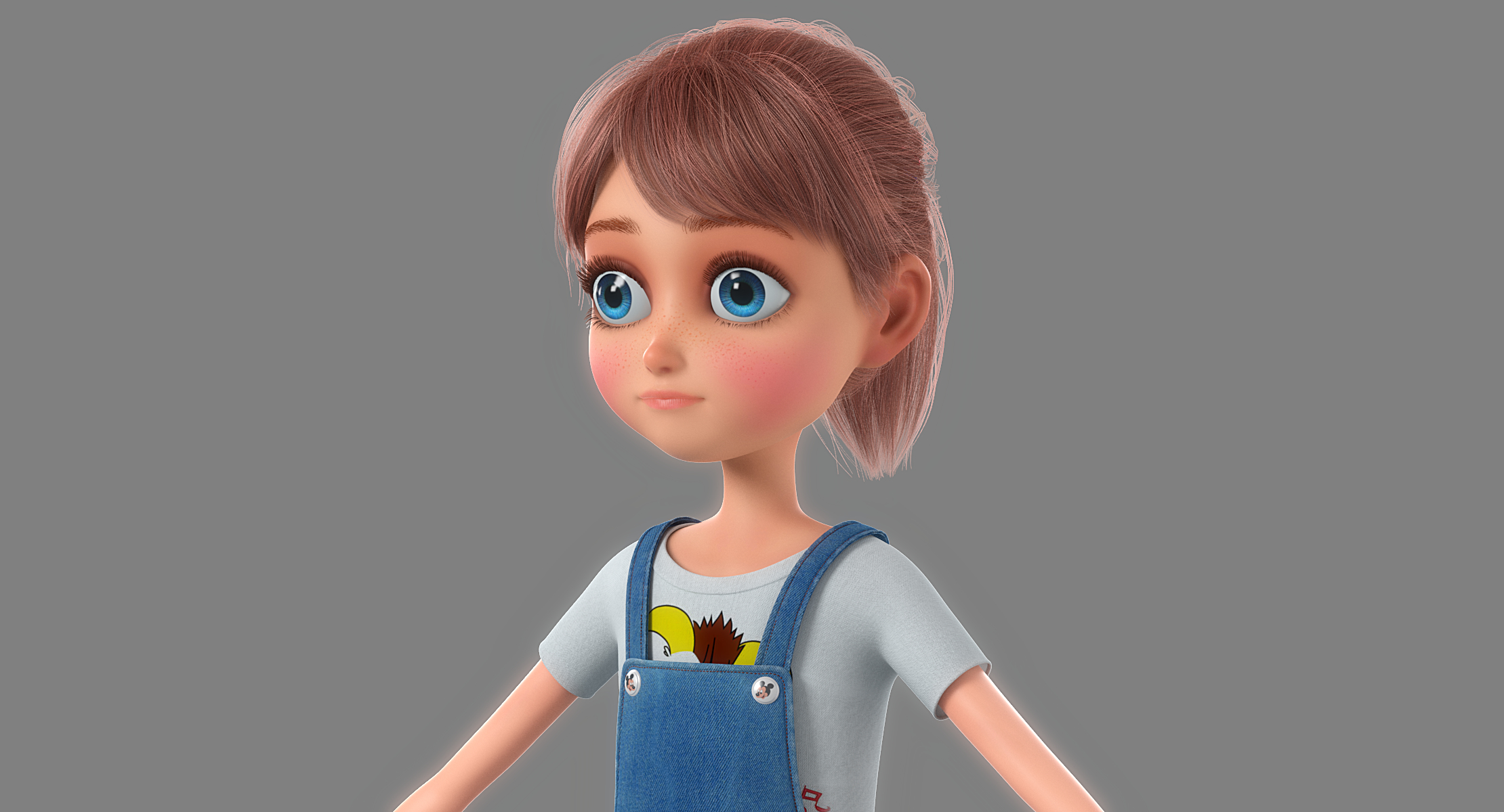 3D cartoon girl rigged - TurboSquid 1213936