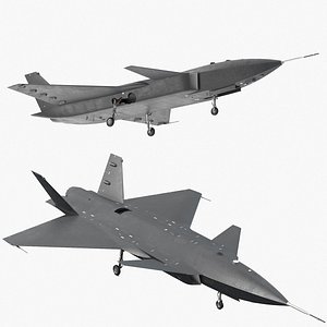 3D model Tactical Unmanned Jet Aircraft Black Rigged for Maya