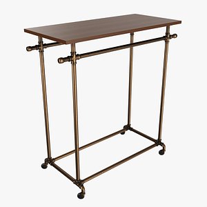3D Store double bar rack system model