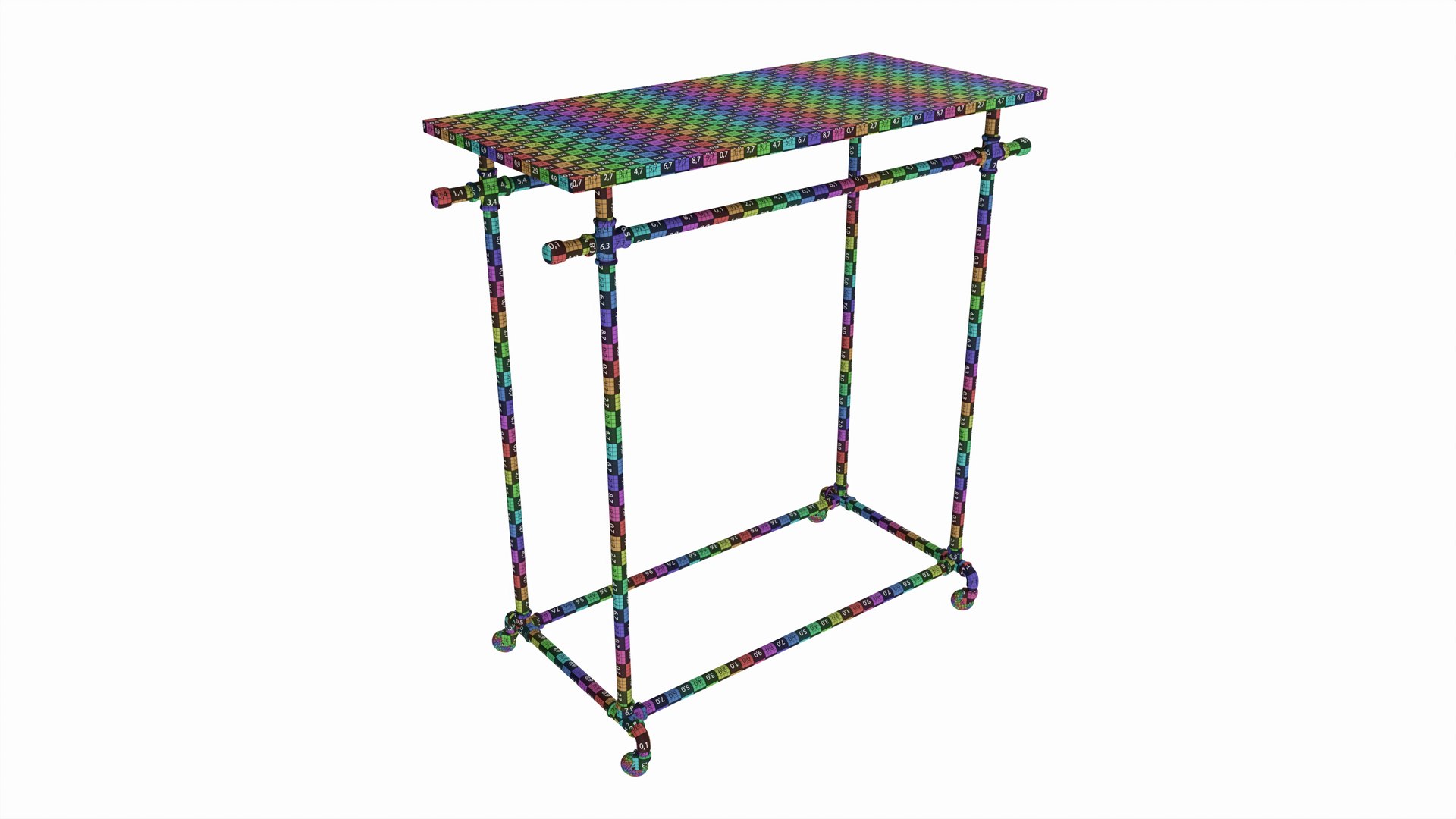 3D Store Double Bar Rack System Model - TurboSquid 2195403