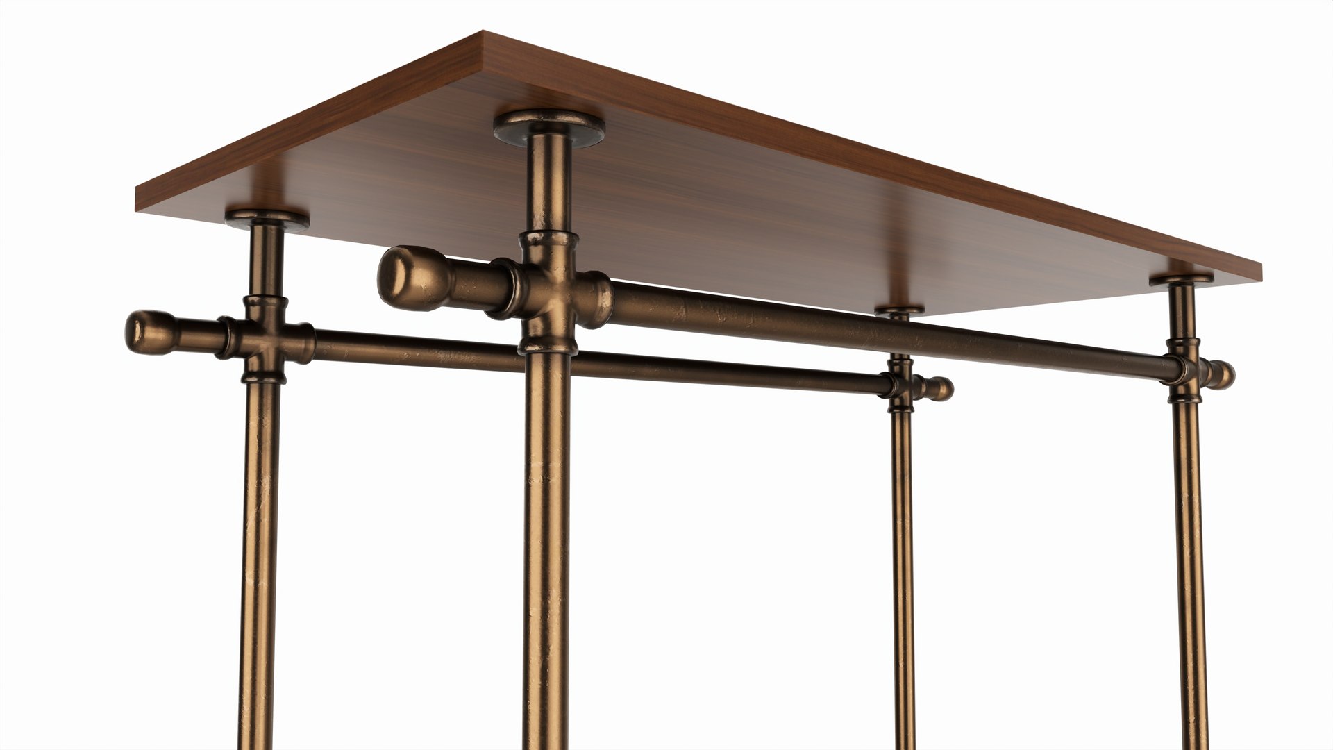 3D Store Double Bar Rack System Model - TurboSquid 2195403