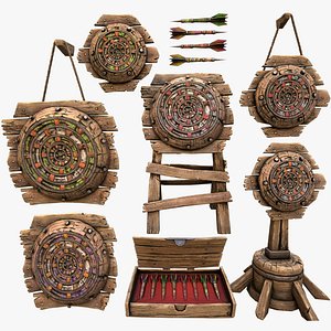 Medieval Target Dart Board Darts Set