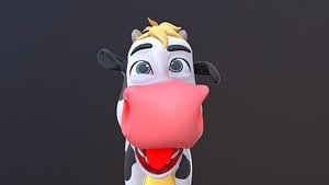 Asset - Cartoons - Character - Cow - Rig - Hight Poly
