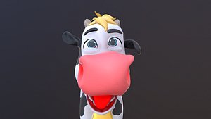 Asset - Cartoons - Character - Cow - Rig - Hight Poly