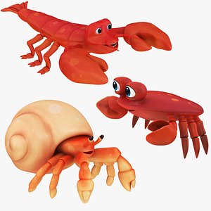 3D Cartoon Crab Collection