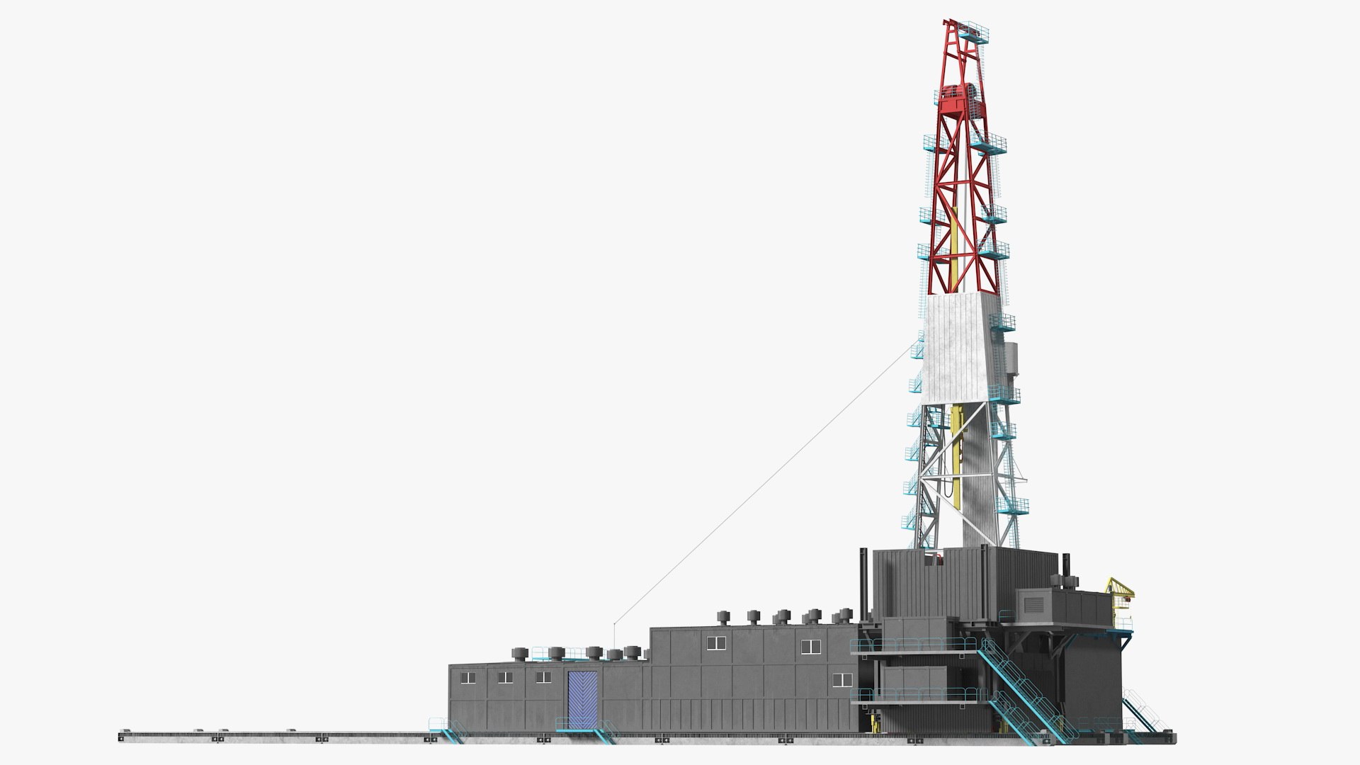 Sectional Drilling Rig 3D model preview