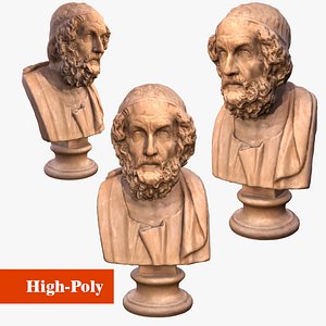 Marble bust of Homer  sculpture of Homer 3D model